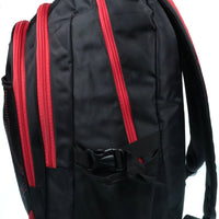 großer Rucksack mit gepolsterten Gurten und farbigen Akzenten