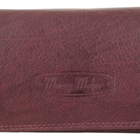 praktische Damengeldbörse aus weichem Rindsleder mit vielen Kartenfächern, RFID-safe