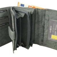 praktische Damengeldbörse aus weichem Rindsleder mit vielen Kartenfächern, RFID-safe