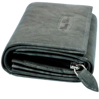 Praktische Damengeldbörse aus Rindsleder mit RFID-Blocker