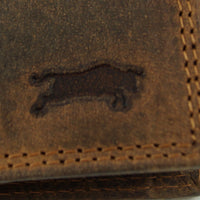 flache Geldbörse aus Büffelleder mit RFID-Blocker und Volllederausstattung