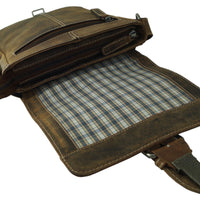 hochwertiger Unisex Messenger-Bag aus Büffelleder mit Vollausstattung