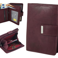 kompakte Damengeldbörse aus weichem Rindsleder, RFID-safe