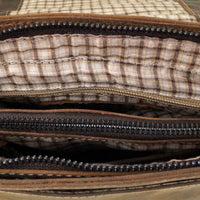 hochwertiger Unisex Messenger-Bag aus Büffelleder mit Überwurf