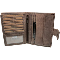 Vintage Brieftasche aus Echt Leder mit RFID-Blocker, 16 Kartenfächer + Münzfach