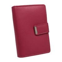 kompakte Damengeldbörse aus weichem Rindsleder, RFID-safe