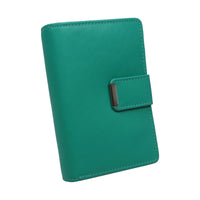 kompakte Damengeldbörse aus weichem Rindsleder, RFID-safe