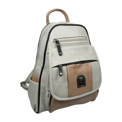 Sportlicher Damen Cityrucksack in neutralem Grau, statt Tasche