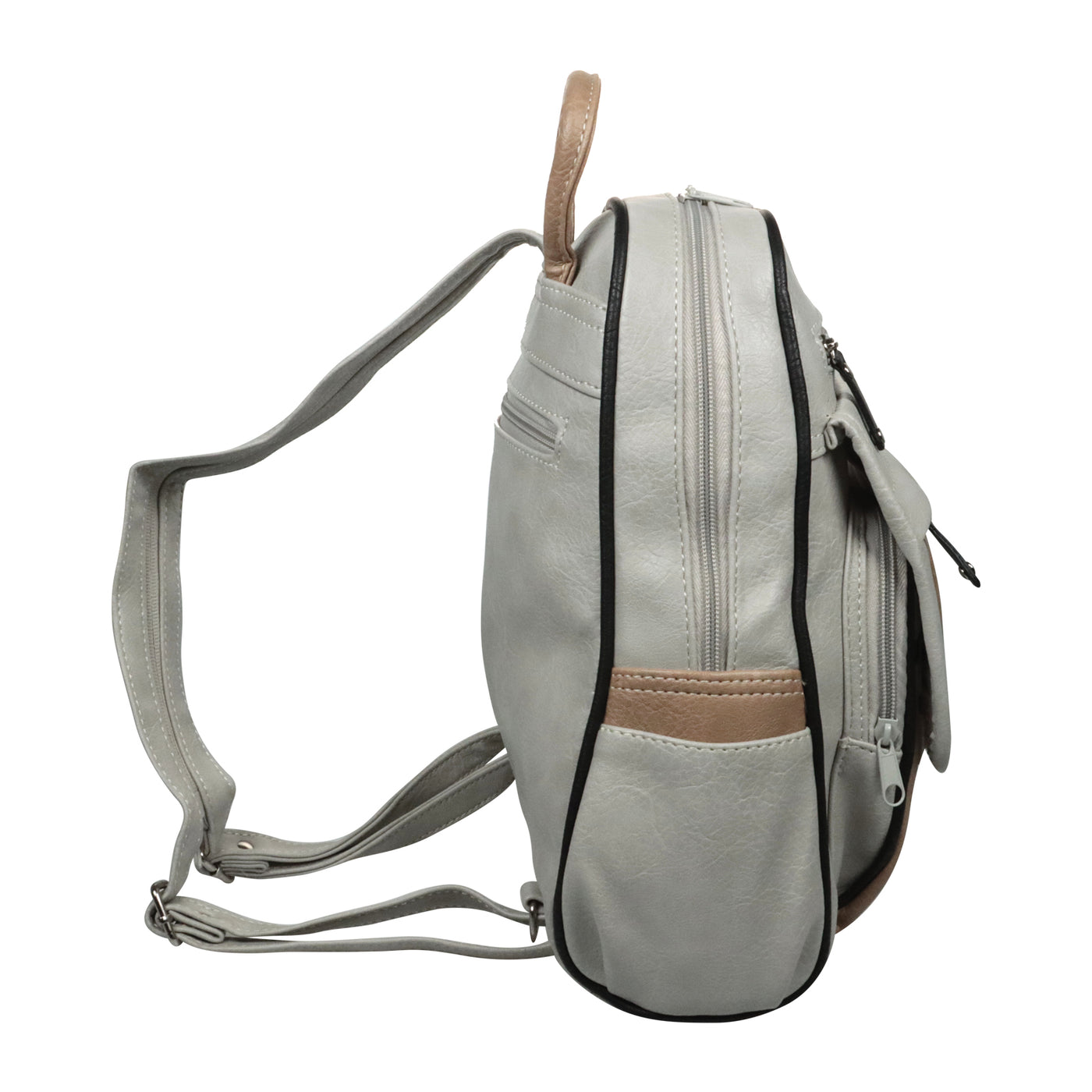 Sportlicher Damen Cityrucksack in neutralem Grau, statt Tasche