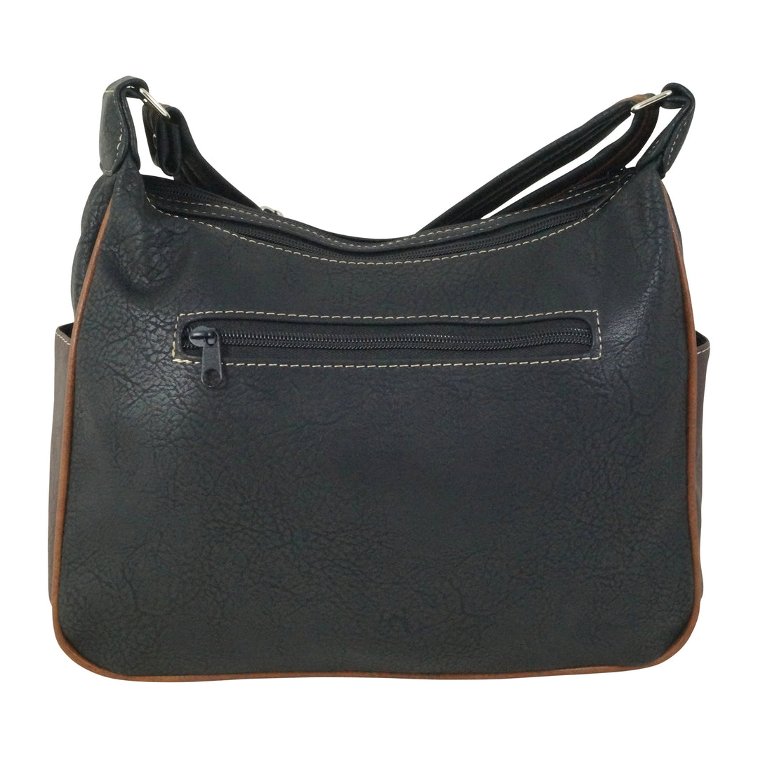 Umhängetasche Damen Handtasche Schwarz Braun Leder Lily - Main Image