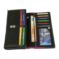 Große Damengeldbörse aus weichem Leder mit RFID-Blocker