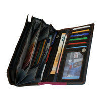 Große Damengeldbörse aus weichem Leder mit RFID-Blocker