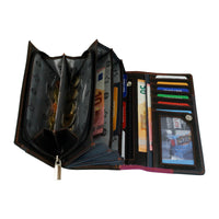 Große Damengeldbörse aus weichem Leder mit RFID-Blocker