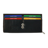 Große Damengeldbörse aus weichem Leder mit RFID-Blocker