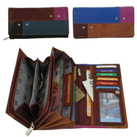 Große Damengeldbörse aus weichem Leder mit RFID-Blocker