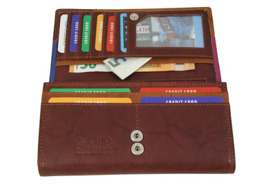 Große Damengeldbörse aus weichem Leder mit RFID-Blocker