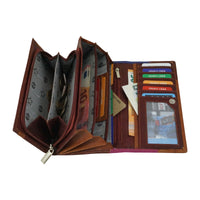 Große Damengeldbörse aus weichem Leder mit RFID-Blocker