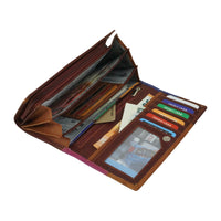 Große Damengeldbörse aus weichem Leder mit RFID-Blocker