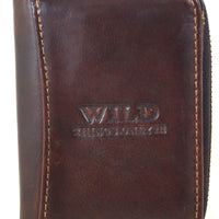 kleine Geldbörse mit Reißverschlussmünzfach, Außenfach und RFID-Blocker