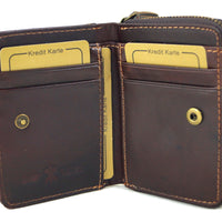 kleine Geldbörse mit Reißverschlussmünzfach, Außenfach und RFID-Blocker