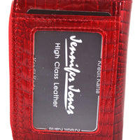 kleine Luxus-Geldbörse aus Lackleder in Krokoprägung