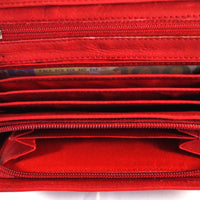 klassische Damengeldbörse aus weichem Rindsleder mit RFID-Blocker