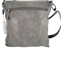 flache Umhängetasche aus robustem Kunstleder mit großer Deckelklappe