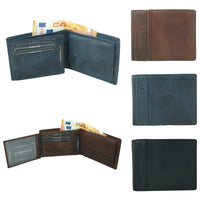 flache Faltbörse aus glattem Echt Leder mit RFID-Blocker