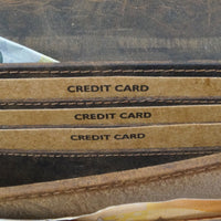 große Büffelleder-Damengeldbörse mit RFID-Blocker