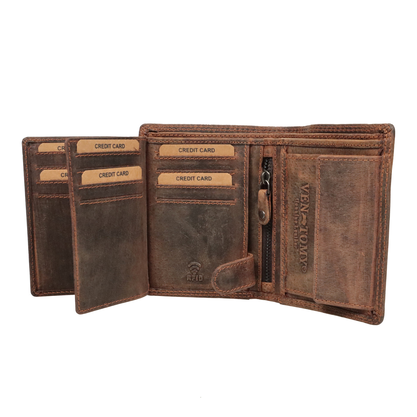 Geldbeutel Damen Herren-Geldbörse – Echtleder Mit RFID