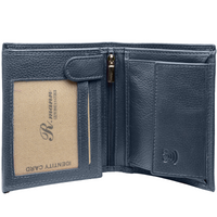 Vollledergeldbörse im Hochformat mit RFID-Blocker