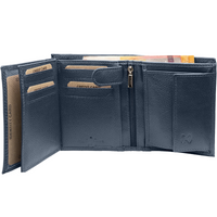 Vollledergeldbörse im Hochformat mit RFID-Blocker