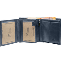 Vollledergeldbörse im Hochformat mit RFID-Blocker