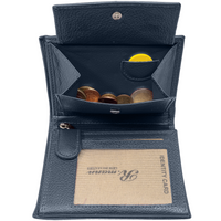 Vollledergeldbörse im Hochformat mit RFID-Blocker