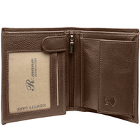 Vollledergeldbörse im Hochformat mit RFID-Blocker