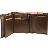 Vollledergeldbörse im Hochformat mit RFID-Blocker