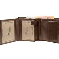 Vollledergeldbörse im Hochformat mit RFID-Blocker