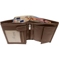 Vollledergeldbörse im Hochformat mit RFID-Blocker