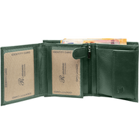 Vollledergeldbörse im Hochformat mit RFID-Blocker