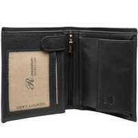 Vollledergeldbörse im Hochformat mit RFID-Blocker