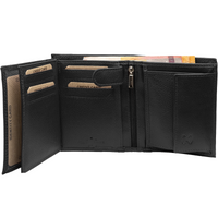 Vollledergeldbörse im Hochformat mit RFID-Blocker