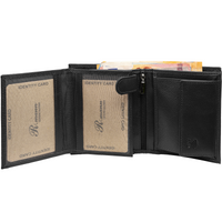 Vollledergeldbörse im Hochformat mit RFID-Blocker