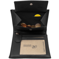 Vollledergeldbörse im Hochformat mit RFID-Blocker