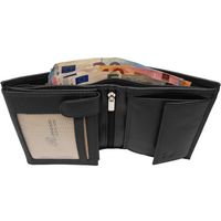 Vollledergeldbörse im Hochformat mit RFID-Blocker