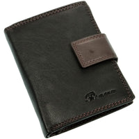 Farblich abgesetzte Riegelbörse aus Rindsleder mit RFID-Blocker