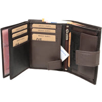 Farblich abgesetzte Riegelbörse aus Rindsleder mit RFID-Blocker