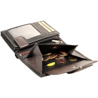 Farblich abgesetzte Riegelbörse aus Rindsleder mit RFID-Blocker