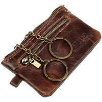 Klassisches Schlüsseletui aus belastbarem Rindleder mit 2 Schlüsselringen