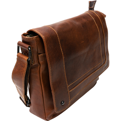 Edler Messenger-Bag aus poliertem Rindsleder