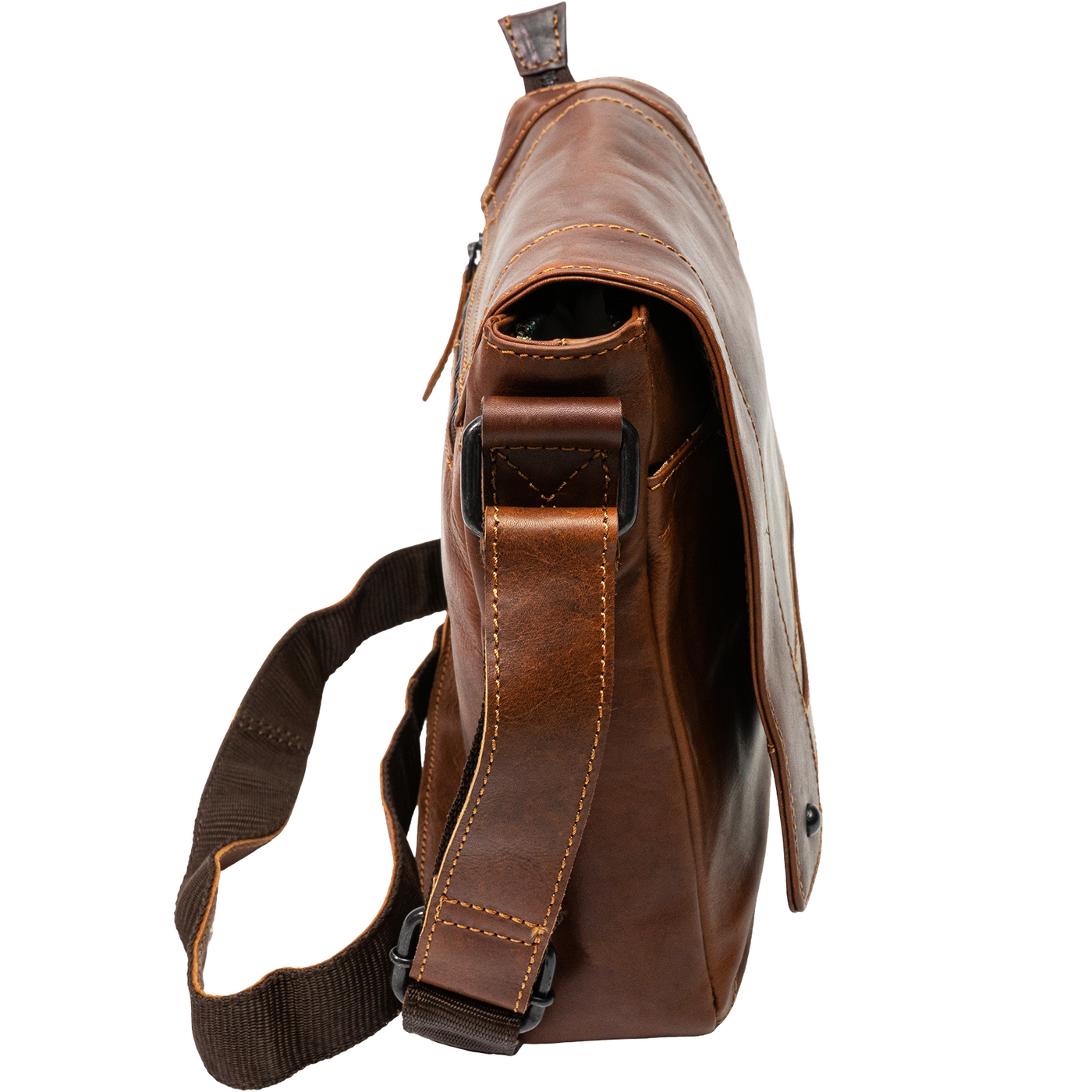 Edler Messenger-Bag aus poliertem Rindsleder